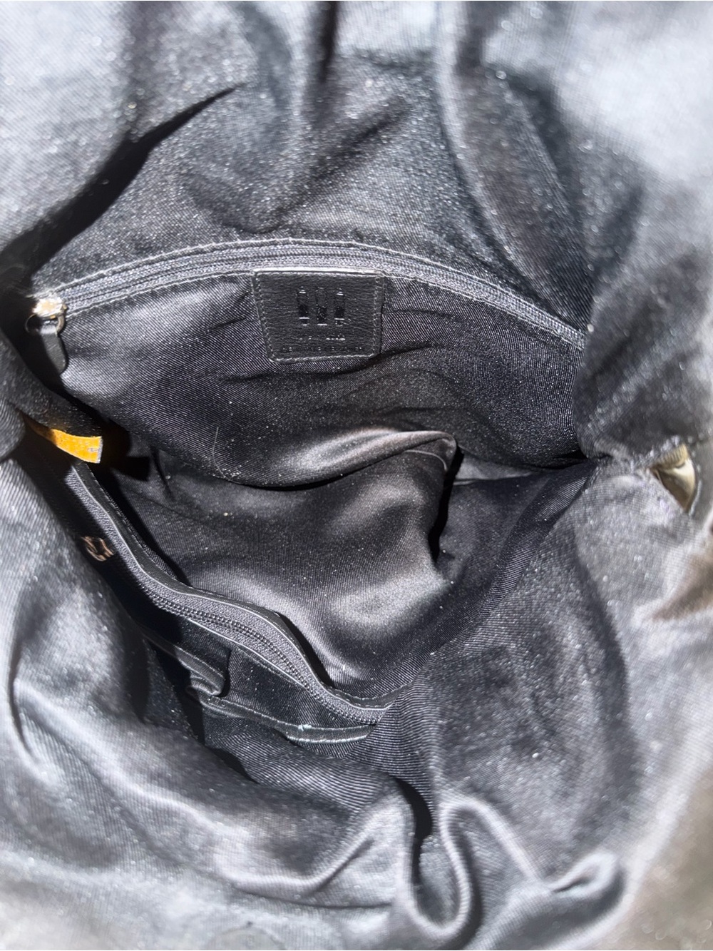 ili New York Black Leather Drawstring Bucket Bag Crossbody Shoulder Bag - Picture 7 of 8